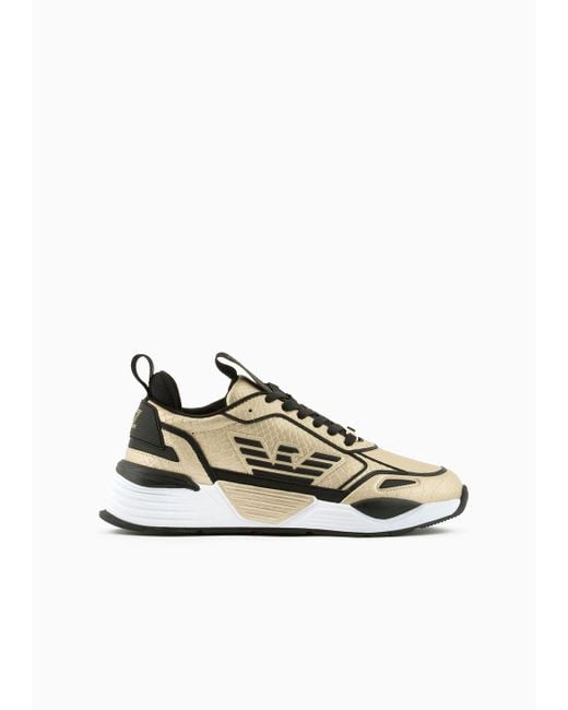 EA7 Metallic Ace Runner Python Sneakers