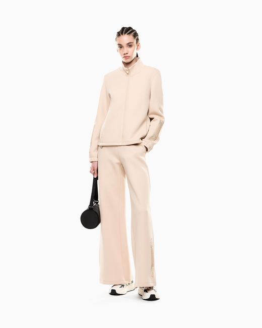 EA7 Natural Logo Series Sweatshirt Mit Reißverschluss Aus Baumwollmischgewebe