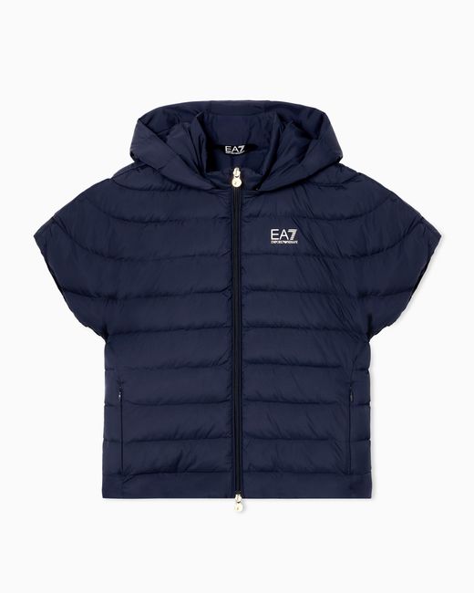 EA7 Blue Bomber Jacket Core Lady Light Eco Padding Regular Fit