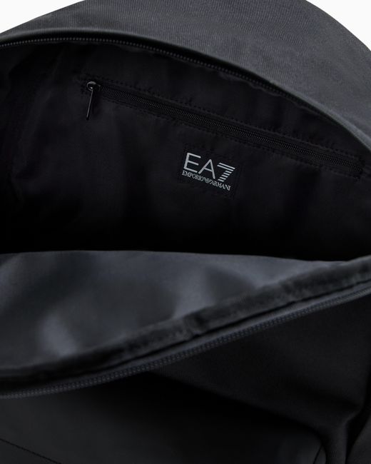 EA7 Black Train Core Round Backpack With Oversized Logo