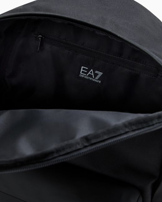 EA7 Black Train Core Round Backpack With Oversized Logo