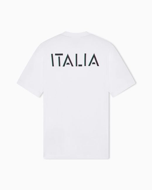 EA7 White Italian Spirit Cotton-Jersey Crew-Neck T-Shirt for men