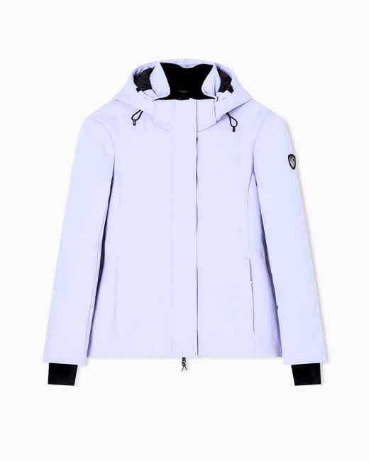 EA7 Blue Technical Softshell Ski Jacket With Stratum7 Padding