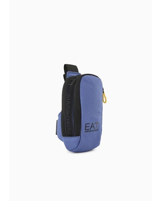 Mini Zaino Round Logo Series In Tessuto Tecnico di EA7 in Blue da Uomo