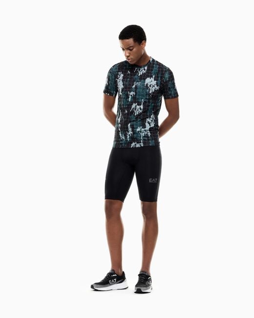 EA7 Blue Slim-Fit Cyclist Shorts Vigor 7 for men