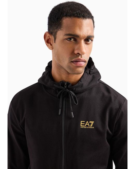 EA7 Black Dynamic Athlete Crew-neck T-shirt In Vigor7 Technical Fabric for men