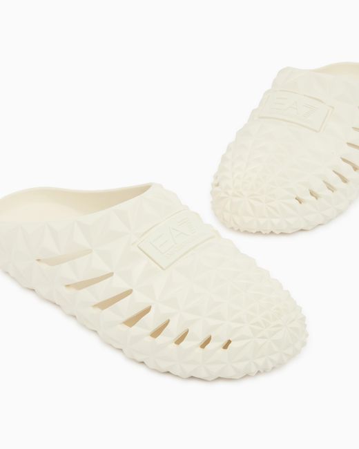 EA7 White Prisma Sliders