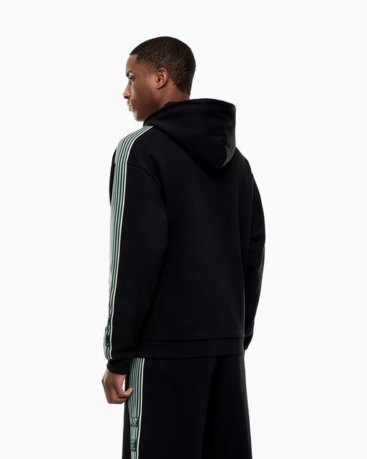 EA7 Black Cotton-Blend Logo Series Sweatshirt for men