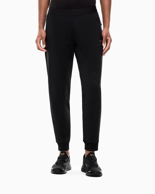 EA7 Blue Stretch Viscose-Blend Joggers for men