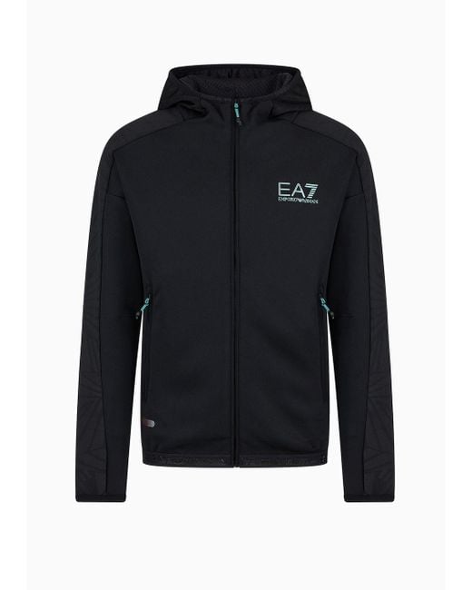 EA7 Blue Dynamic Athlete Sweatshirt In Vigor7 Technical Fabric for men