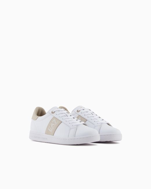 EA7 White Classic Sneakers