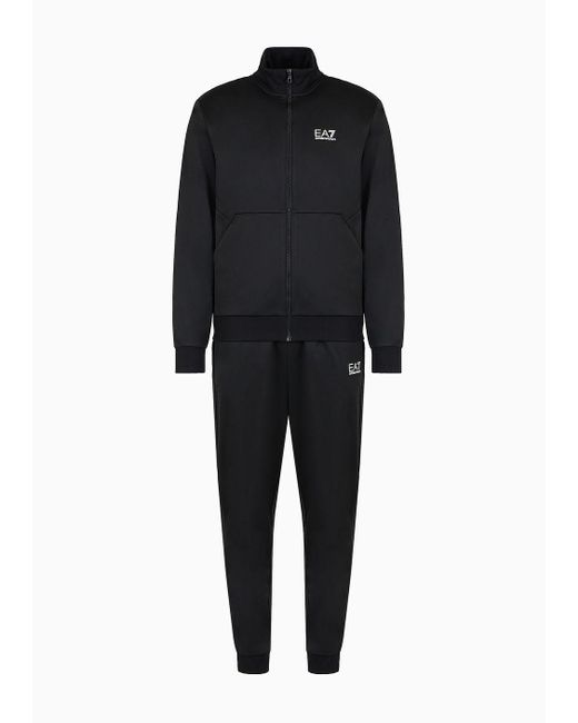 EA7 Black Visibility Tracksuit In Asv Recycled Fabric for men
