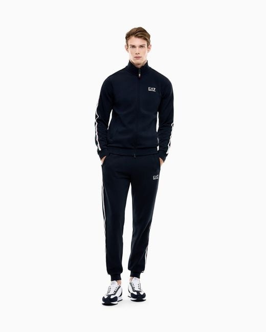 EA7 Blue Italian Spirit Cotton-Blend Tracksuit for men