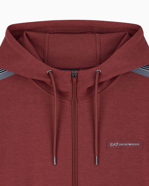 EA7 Red Hoodie Logo Series Regular Fit for men