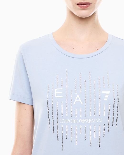 EA7 Blue Stretch Jersey T-Shirt