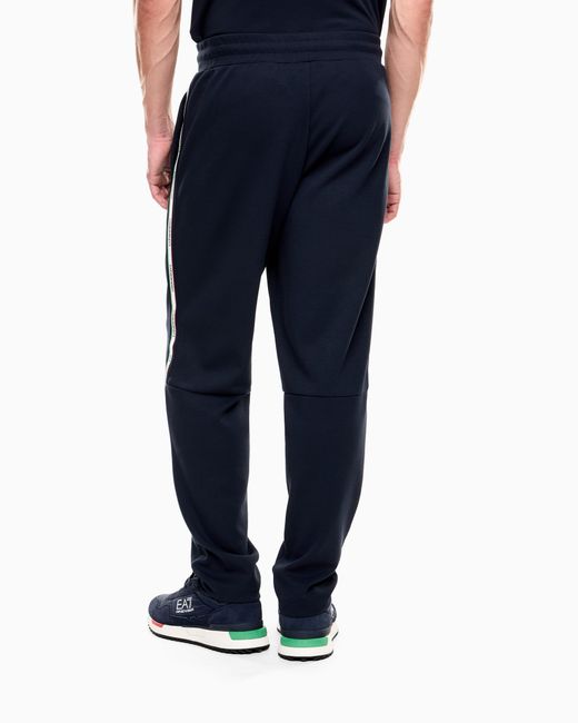 EA7 Blue Italian Spirit Cotton-Blend Joggers for men