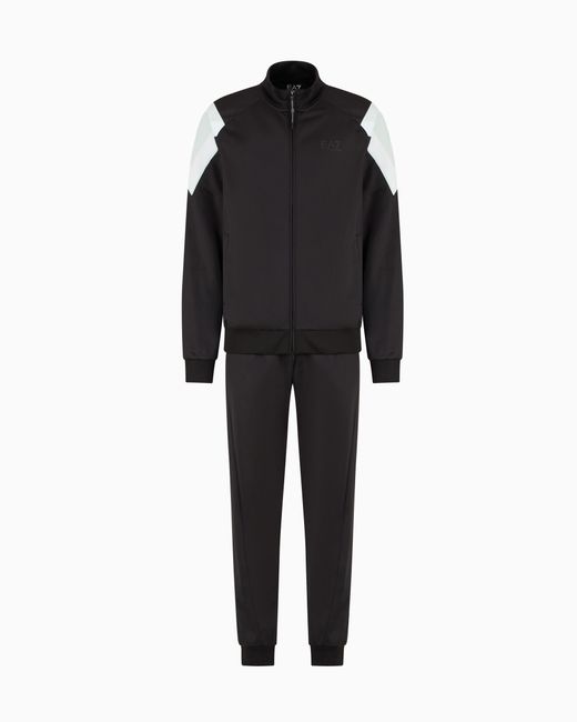 EA7 Black 7 Lines Tracksuit for men