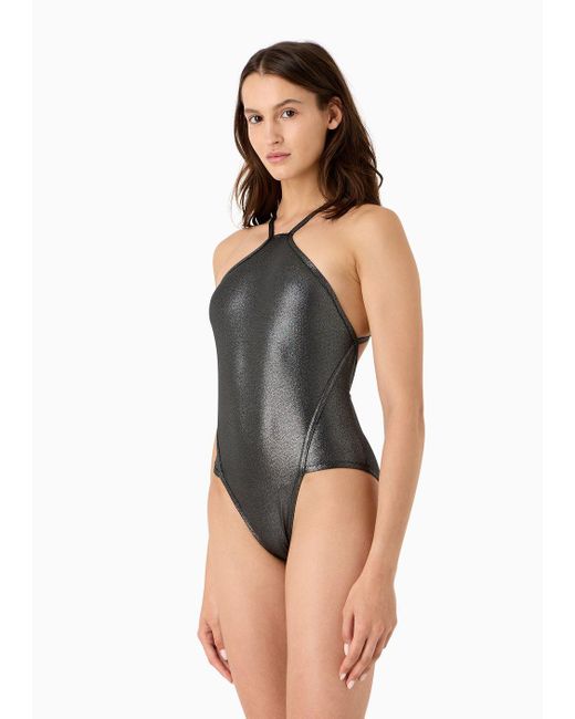 EA7 Gray Metallic One-piece Swimsuit
