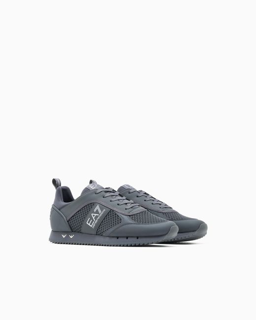 EA7 Blue Sneaker Aus Mesh Mit Profilierter Sohle