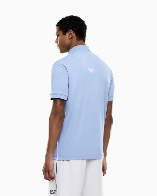EA7 Blue Tennis Pro Polo Shirt for men