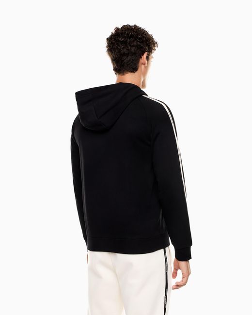 EA7 Logo Series Sweatshirt Mit Kapuze Und Reißverschluss, Gefertigt Aus Einer Baumwoll-Mischung in Black für Herren