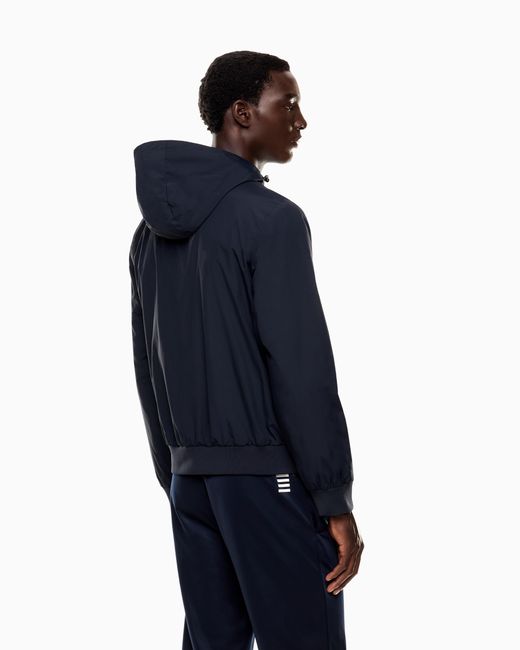 EA7 Blue Core Identity Hooded Bomber for men