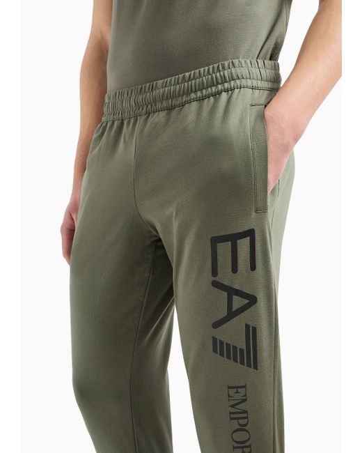 Pantaloni Joggers Logo Series In Cotone di EA7 in Green da Uomo