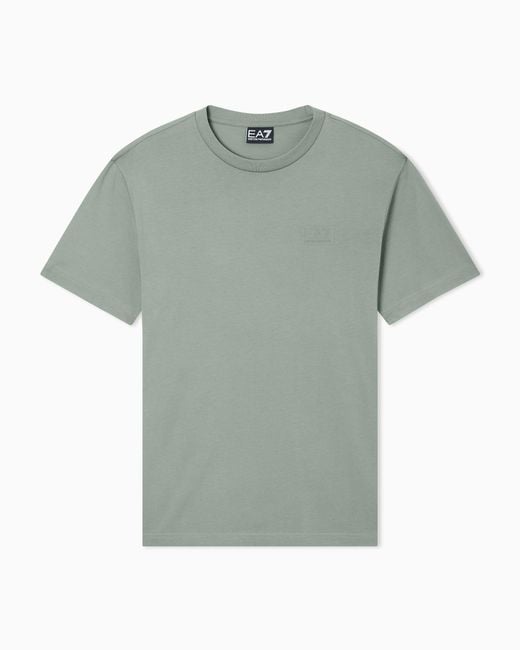 EA7 Green Logo Series Cotton-Jersey T-Shirt for men