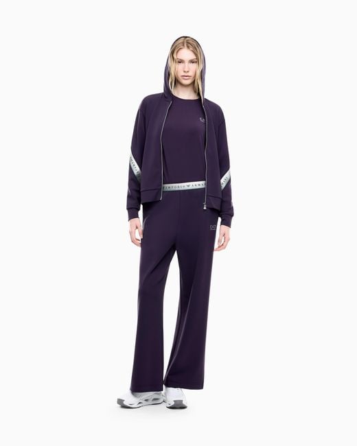 EA7 Purple Hoodie Natural Ventus 7 Regular Fit