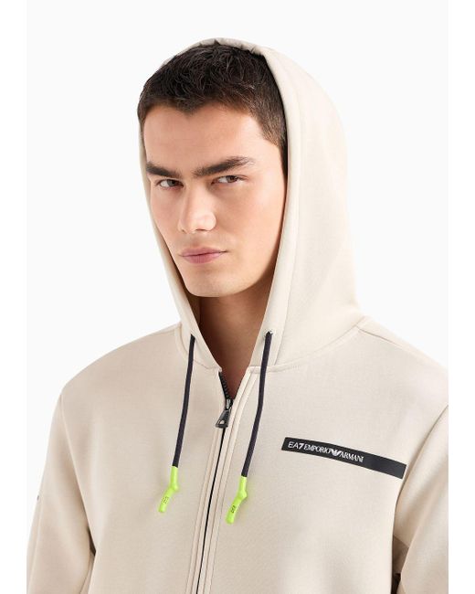 EA7 Natural Athletic Mix Cotton-blend Hooded Sweatshirt for men