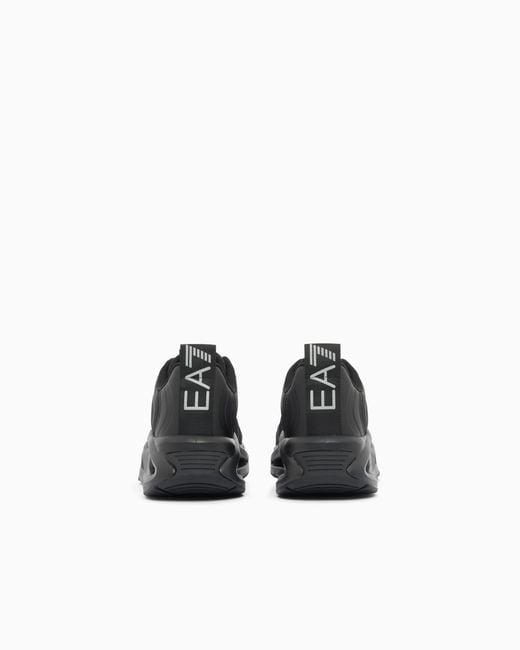 EA7 Black Sneaker Infinity Neo Aus Mesh Mit Schnürung Und Wellenmuster