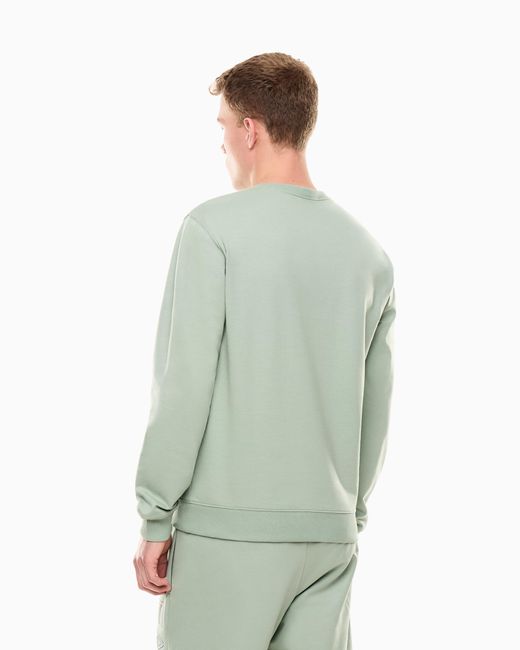 EA7 Green Visibility Cotton Zip-Up Sweatshirt With Logo for men