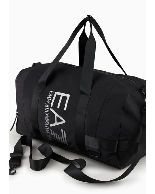 EA7 Black Große Tasche Mit Maxi-logo Aus Technischem Gewebe
