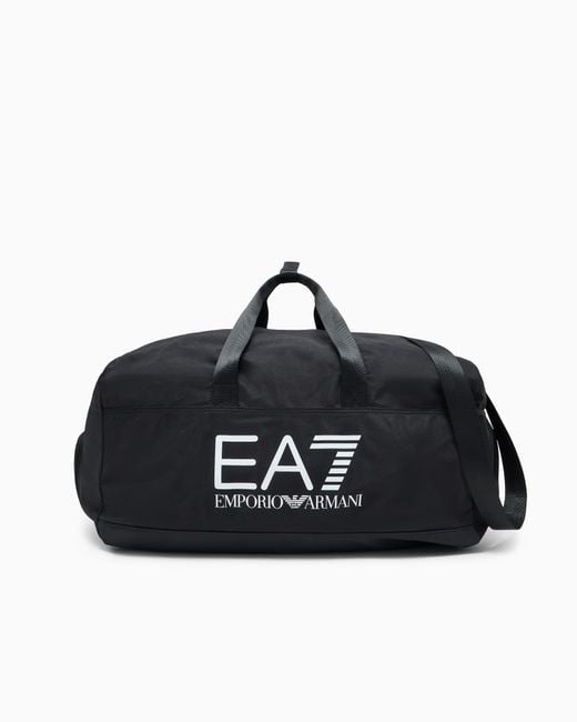 EA7 Black Gym Bag With Outside Coating