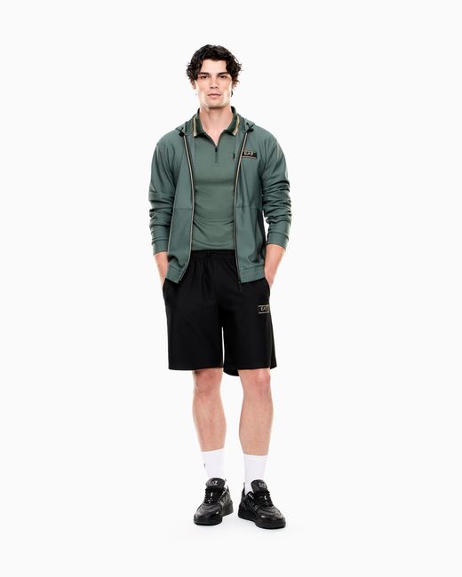 EA7 Green Premium Label Jersey Polo Shirt for men