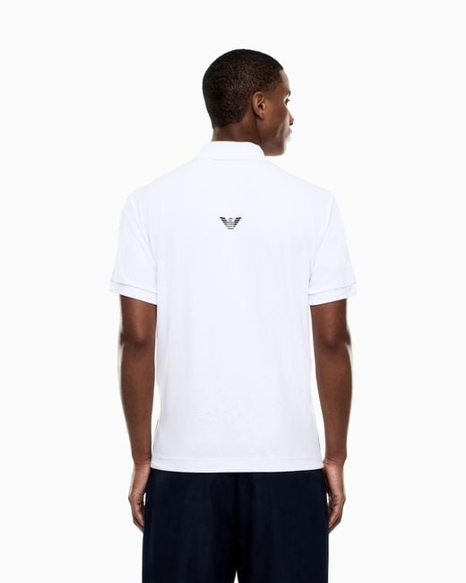 EA7 White Tennis Pro Polo Shirt for men