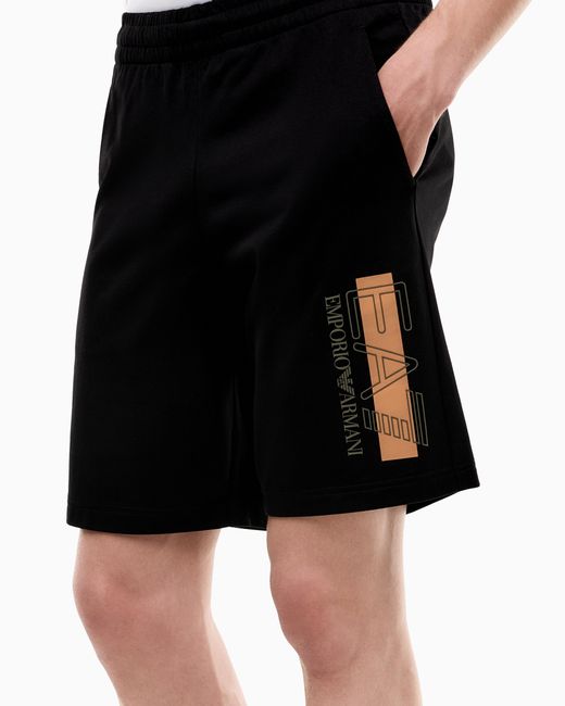 EA7 Black Slim Fit Shorts Visibility for men