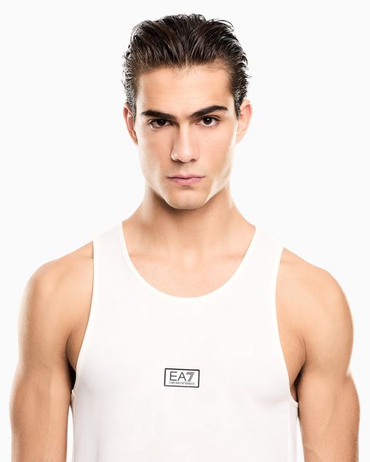 EA7 White Dynamic Athlete Tank Top for men