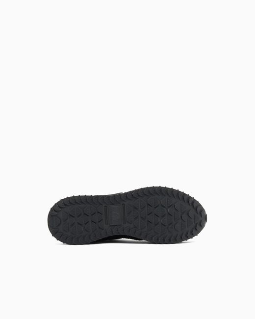 EA7 Black Fabric Sneaker With Suede Inserts Vintage Running