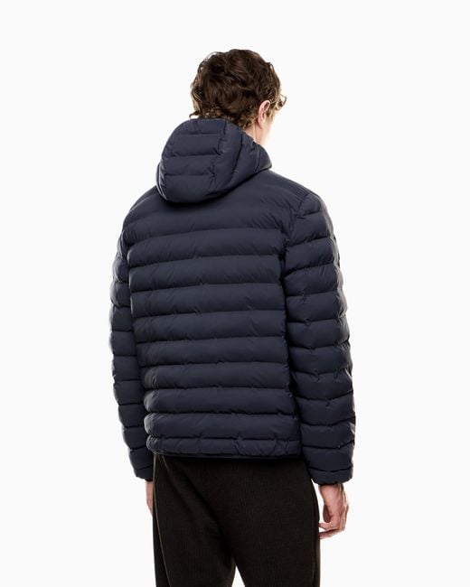 Giacca Imbottita Con Cappuccio di EA7 in Blue da Uomo