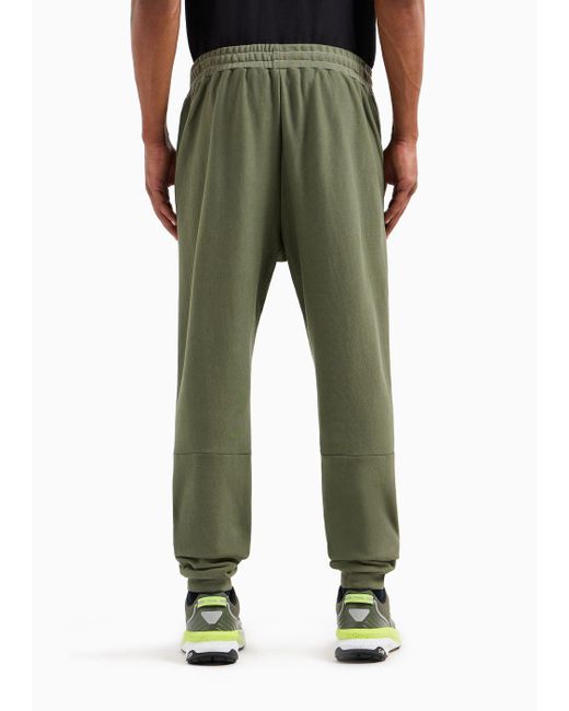 Pantaloni Jogger Logo Series In Misto Cotone Organico di EA7 in Green da Uomo