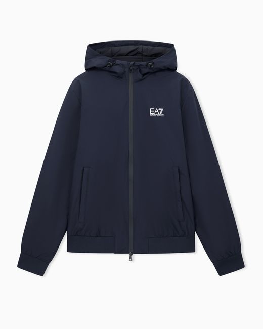 EA7 Blue Core Identity Hooded Bomber for men