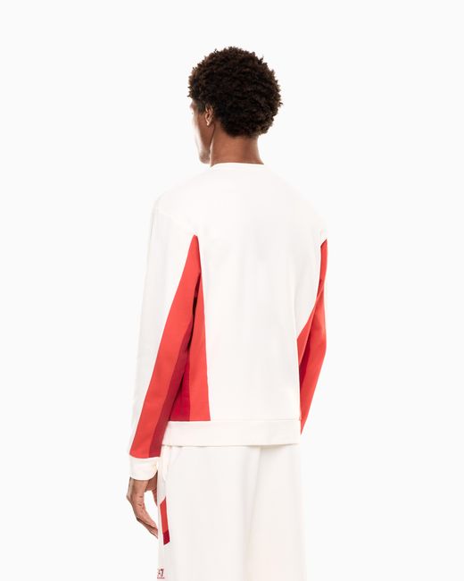 EA7 Red Summer Block Pure Cotton Sweatshirt for men