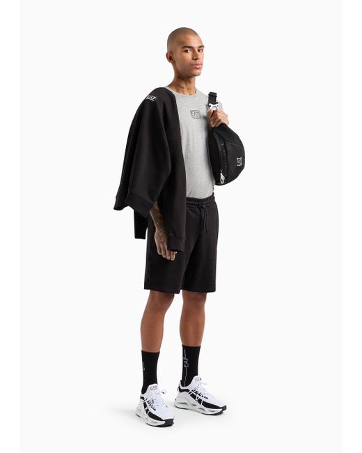 EA7 Core Identity Sweatshirt Mit Rundhalsausschnitt Aus Einer Baumwollmischung in Black für Herren