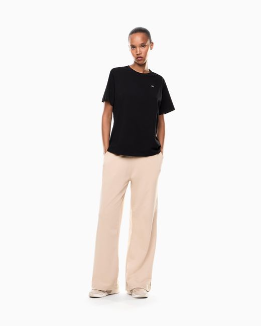 EA7 Black Kurzärmeliges Core Lady T-Shirt Aus Baumwollstretch-Jersey