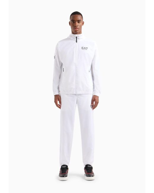 EA7 White Tennis Pro Tracksuit In Ventus7 Technical Fabric for men