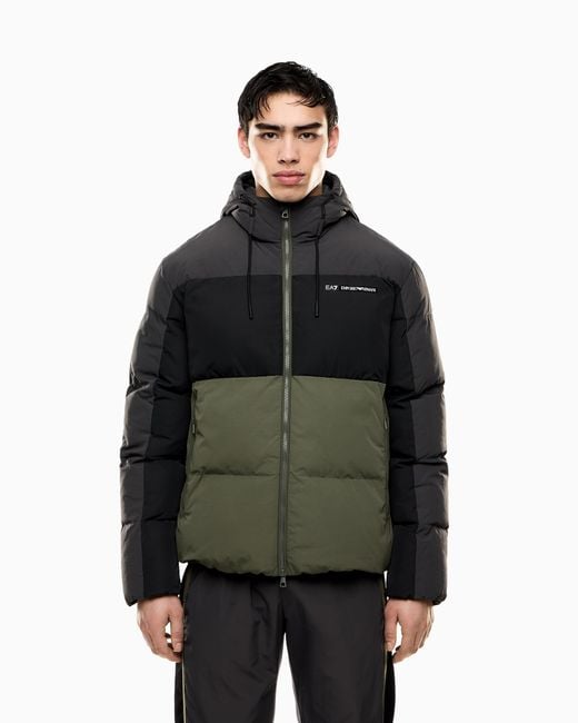 EA7 Athletic Colour Block Jacke Aus Nylon in Green für Herren