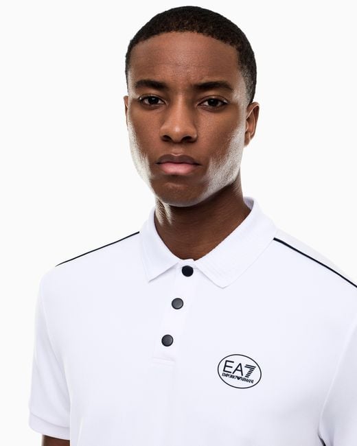 EA7 White Tennis Pro Polo Shirt for men