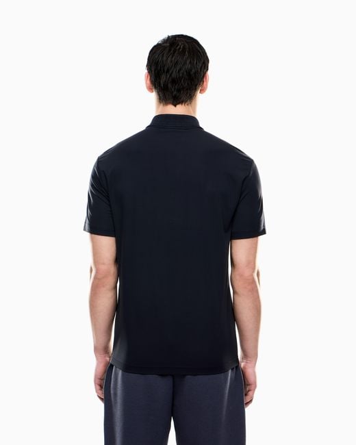 EA7 Tennis Club Jersey-Poloshirt Aus Viskose-Mischung in Blue für Herren