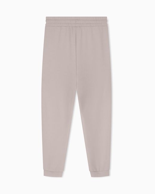 EA7 Gray Viscose Joggers With A Studded Logo And Drawstring Evolution